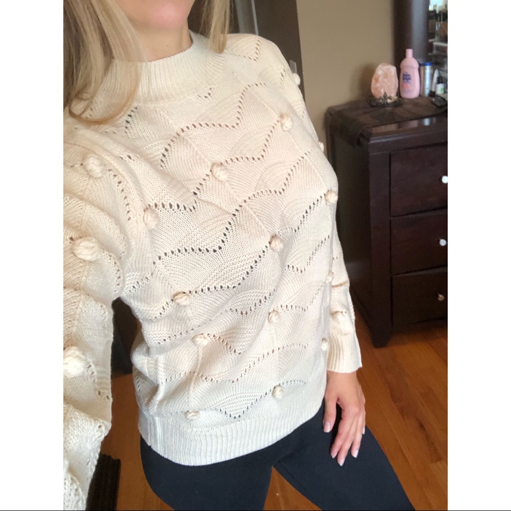 Mock Neck Pompom Sweater - Picture 6 of 7